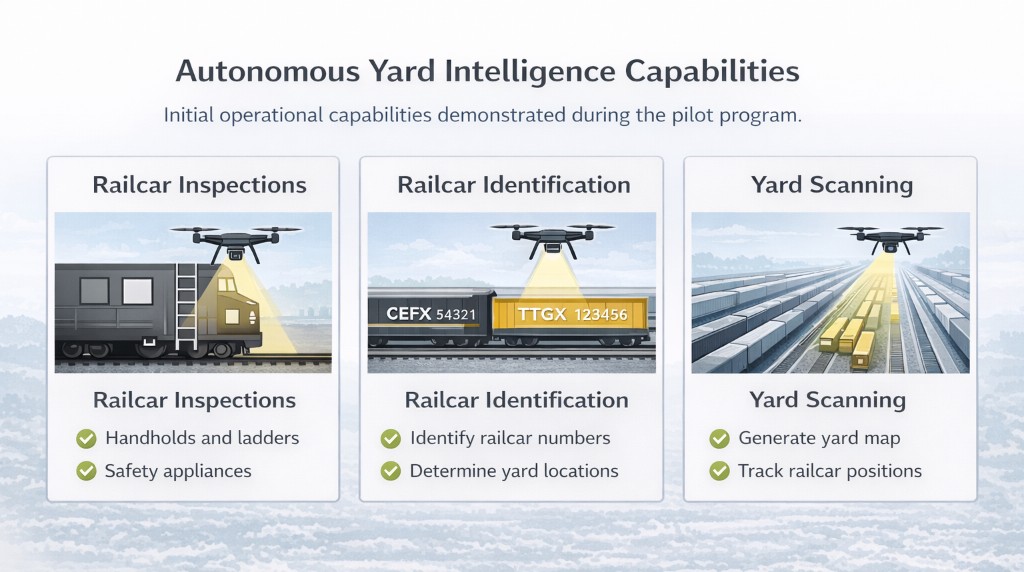 Autonomous Yard Intelligence Capabilities: Railcar Inspections, Railcar Identification, Yard Scanning