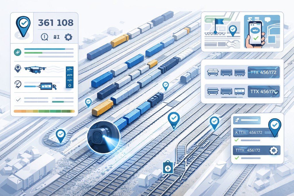 Digital twin view of rail yard system with monitoring and asset tracking