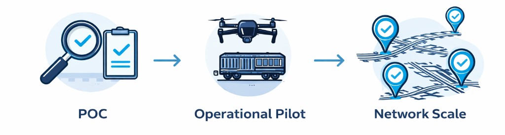 Progression: POC to Operational Pilot to Network Scale