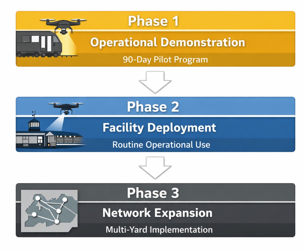 Phase 1 Operational Demonstration, Phase 2 Facility Deployment, Phase 3 Network Expansion